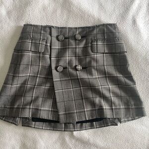 Zara Gray Plaid Skirt